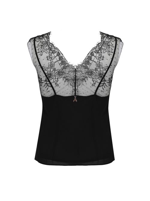 Top in gerogette di viscosa con dettagli in pizzo Patrizia Pepe | 8C0865 A692K103